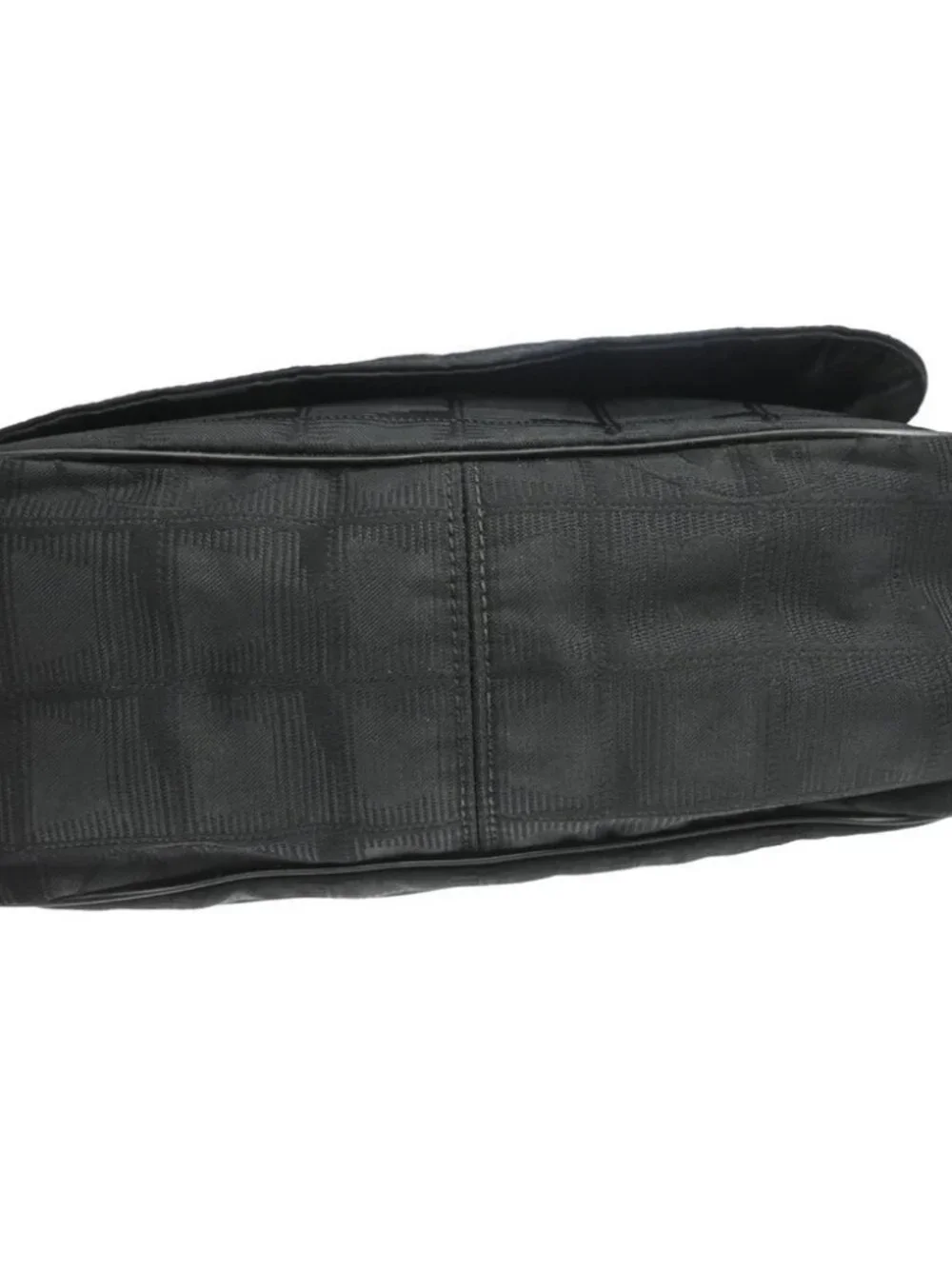 Chanel Black Jacquard Nylon Travel Line Shoulder Bag